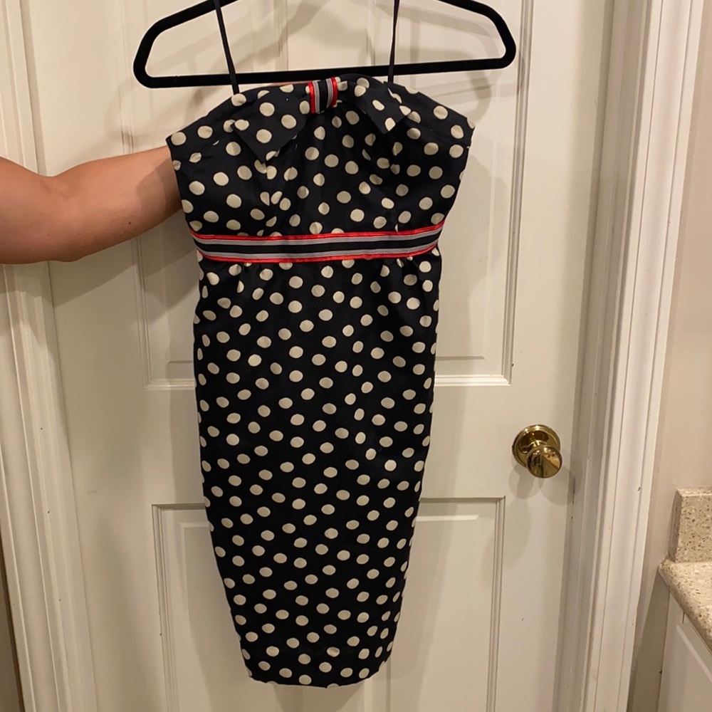 Strapless Navy Anthropologie Dress